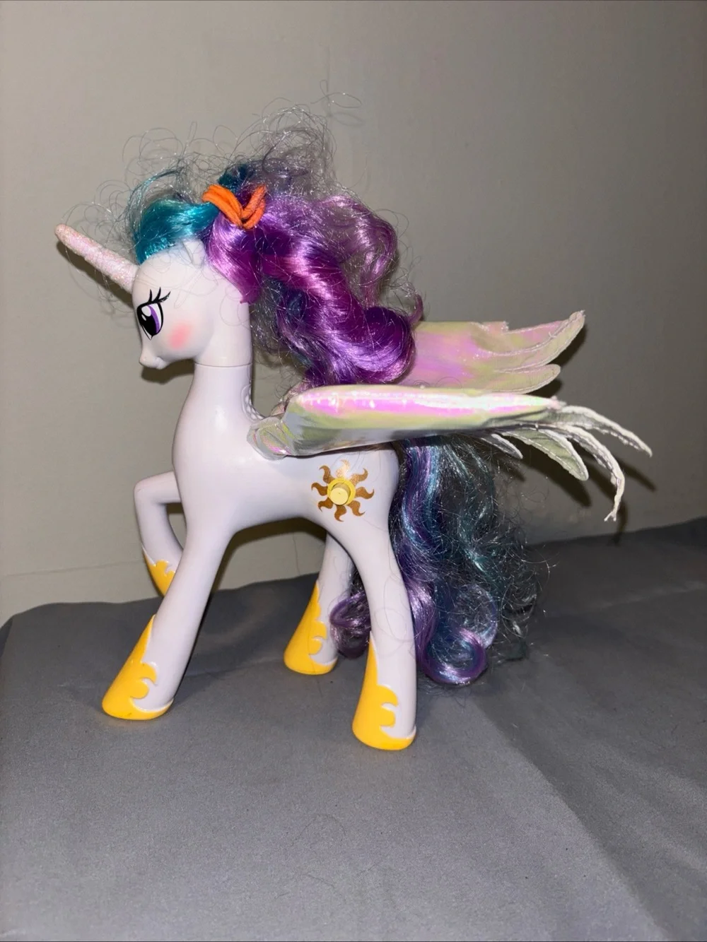 My Little Pony White Unicorn with Purple & Teal Mane  lights up and talks